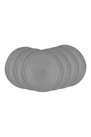 6 assiettes plates en céramique Galet - 26,8 cm