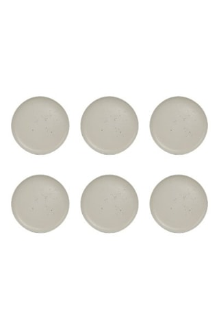 6 assiettes plates en céramique Japandi - 27,3 cm