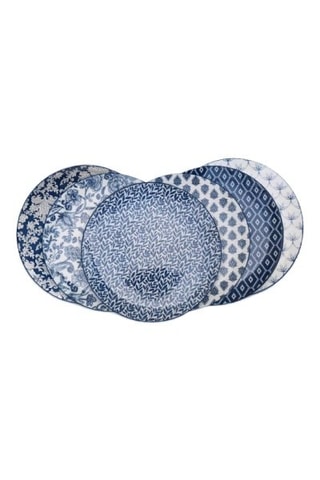 6 assiettes plates en porcelaine Majorelle - 26 cm