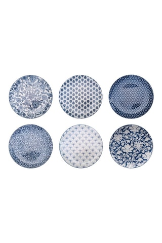 6 assiettes plates en porcelaine Majorelle - 26 cm