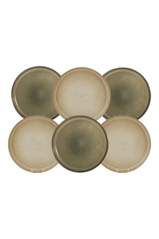 6 assiettes plates en céramique émaillée Terralha - 26,7 cm