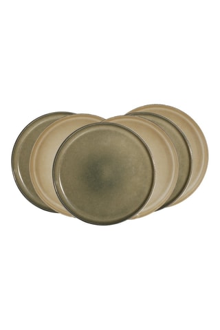 6 assiettes plates en céramique émaillée Terralha - 26,7 cm