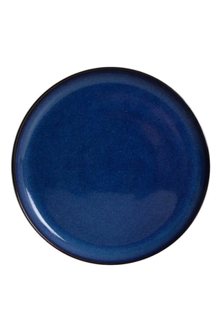 6 assiettes plates en céramique Blue Moon - 27 cm