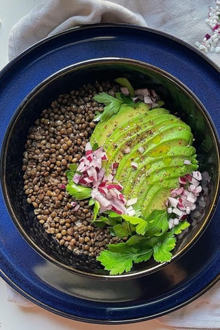 6 assiettes plates en céramique Blue Moon - 27 cm