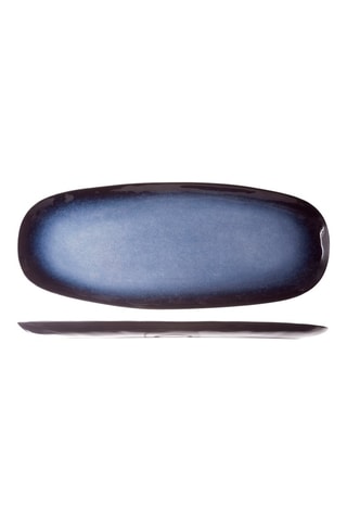 Assiette plate ovales en grès Listra Beach - 36 x 15 cm