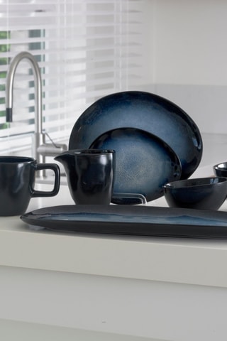 Assiette plate ovales en grès Listra Beach - 36 x 15 cm