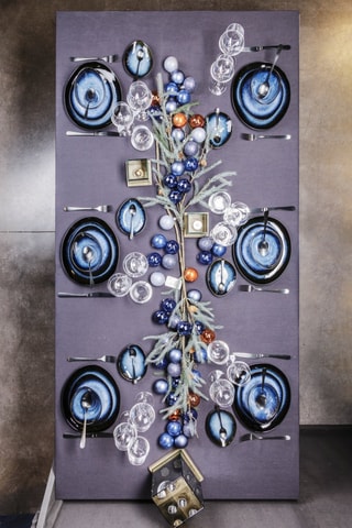 Assiette plate ovale en grès Sapphire - 27,5 x 23 cm