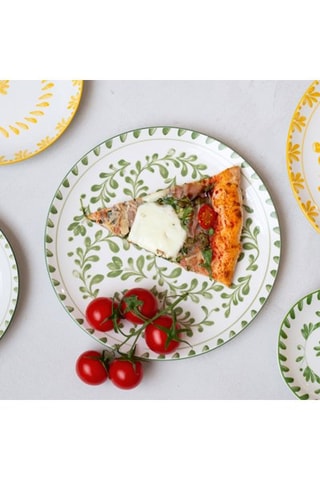 6 assiettes plates en porcelaine Trattoria