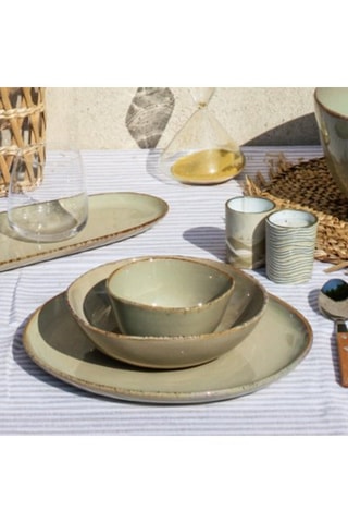 6 assiettes de service en céramique Dune