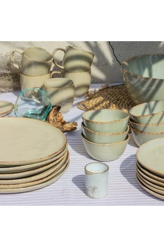 6 assiettes de service en céramique Dune