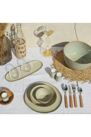 6 assiettes de service en céramique Dune