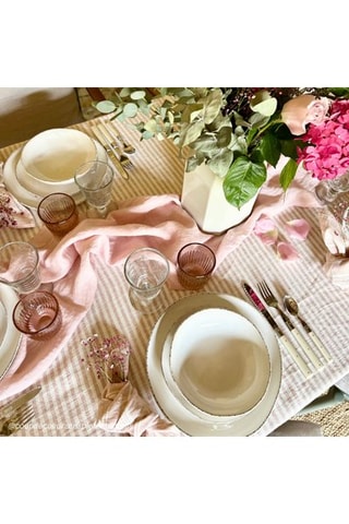 6 assiettes plates en céramique Coton