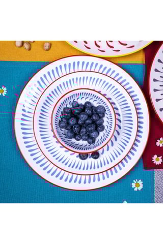 6 assiettes plates en porcelaine Kyoto