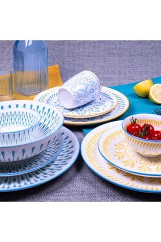 6 assiettes plates en porcelaine Kyoto