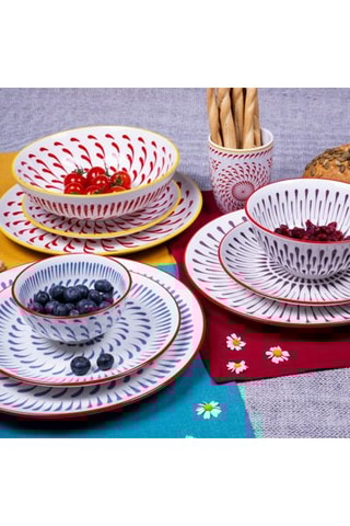 6 assiettes plates en porcelaine Kyoto