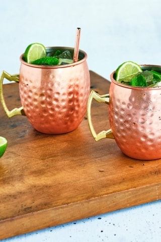 2 verres en acier inoxydable avec pailles Martele - 45 cl