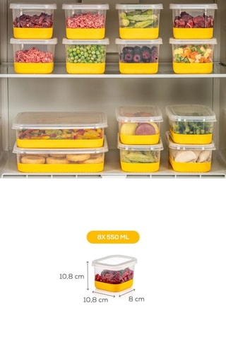 8 boîtes d'organisation pour le réfrigérateur - 55 cl