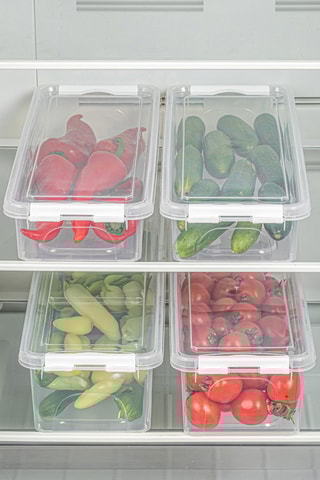 4 boîtes de conservation sans BPA - 3,5 l / 45 cl / 2,5 l / 25 cl - Transparent