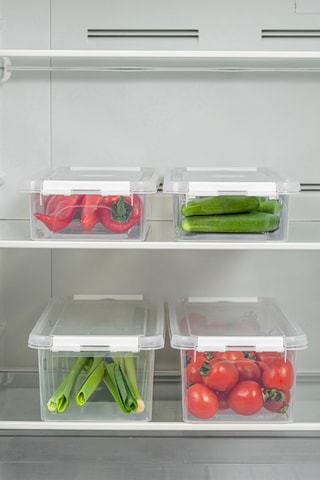 4 boîtes de conservation sans BPA - 3,5 l / 45 cl / 2,5 l / 25 cl - Transparent