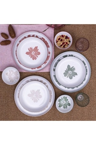 6 assiettes creuses en porcelaine Hanae
