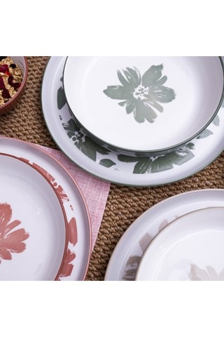 6 assiettes creuses en porcelaine Hanae