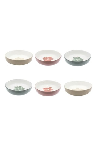6 assiettes creuses en porcelaine Hanae