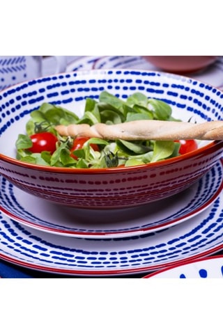 6 assiettes creuses en porcelaine Santorin