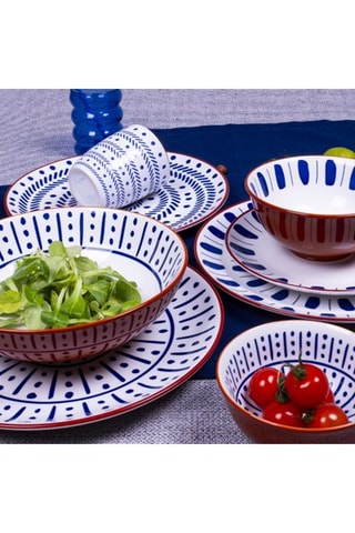 6 assiettes creuses en porcelaine Santorin