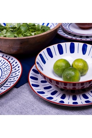 6 assiettes creuses en porcelaine Santorin