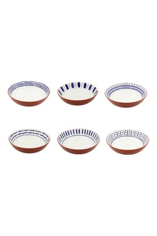 6 assiettes creuses en porcelaine Santorin