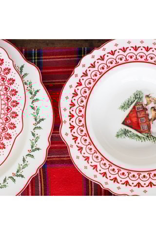 6 assiettes creuses en porcelaine Souvenirs D'antan