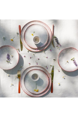 6 assiettes creuses en céramique Agate - 21 cm