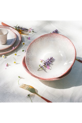 6 assiettes creuses en céramique Agate - 21 cm