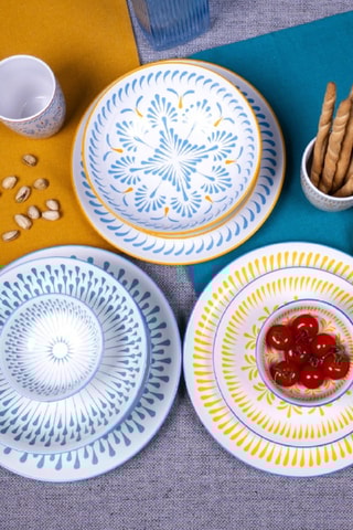 6 assiettes creuses en porcelaine Kyoto - 21 cm