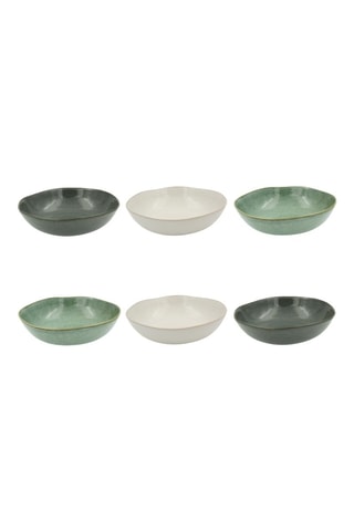 6 assiettes creuses en céramique Mila - 20,5 cm