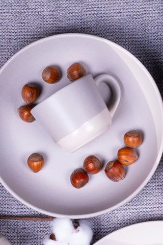 6 assiettes creuses en céramique Terre de Sienne - 22 cm