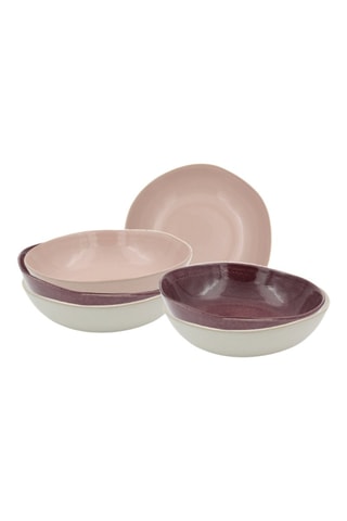 6 assiettes creuses en céramique Terra - 20,5 cm