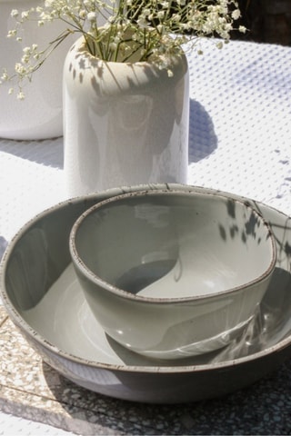 6 assiettes à creuses en céramique émaillée Galet - 18,8 cm