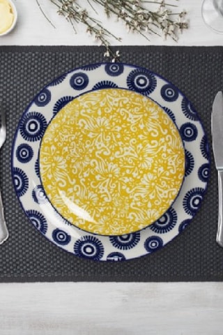 6 assiettes creuses en porcelaine Sabae - 21 cm