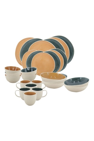 Service en porcelaine émaillée Coralia - 30 pièces