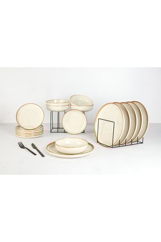 Service en grès Baltic Vanilla - 18 pièces