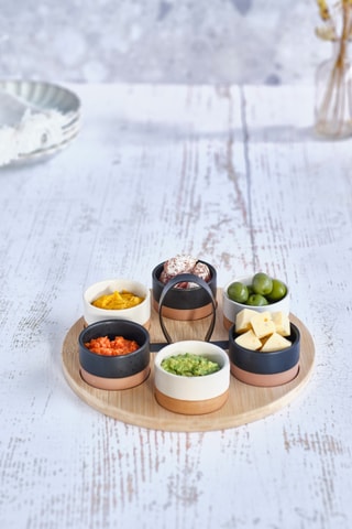 Service apéro en bambou - 7 pièces