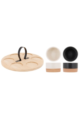 Service apéro en bambou - 7 pièces