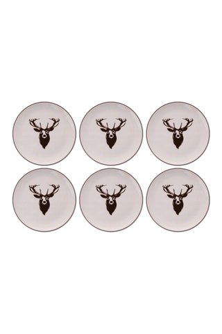 6 assiettes de dessert en céramique - 19,3 cm