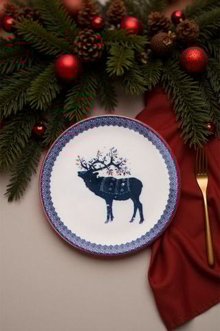 6 assiettes à dessert en céramique - 19,3 cm