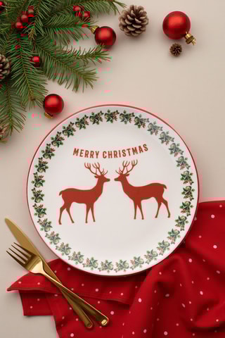 6 assiettes à dessert en céramique - 19,3 cm