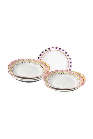 6 assiettes creuses en porcelaine Relax Sunset - 20 cm
