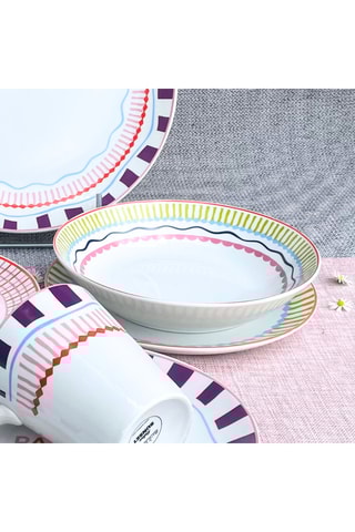 6 assiettes creuses en porcelaine Relax Sunset - 20 cm