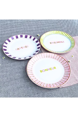 6 assiettes à dessert en porcelaine Relax Sunset - 20 cm