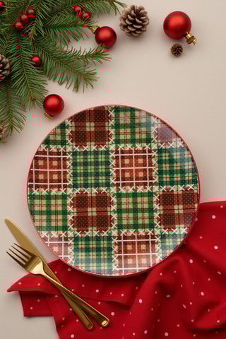 6 assiettes de service en céramique - 25,5 cm